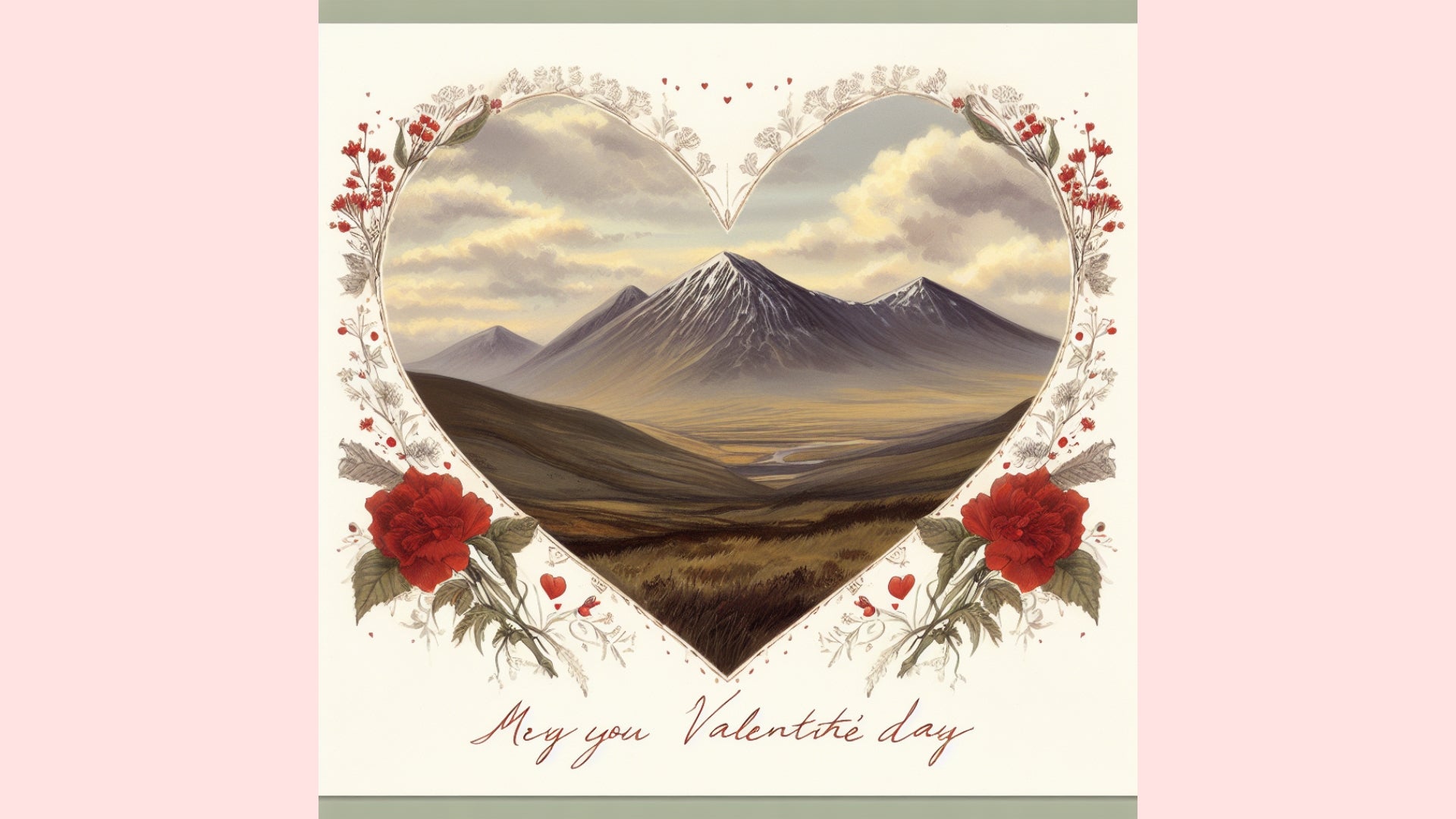 Mourne Mountains Majesty Valentine Card
