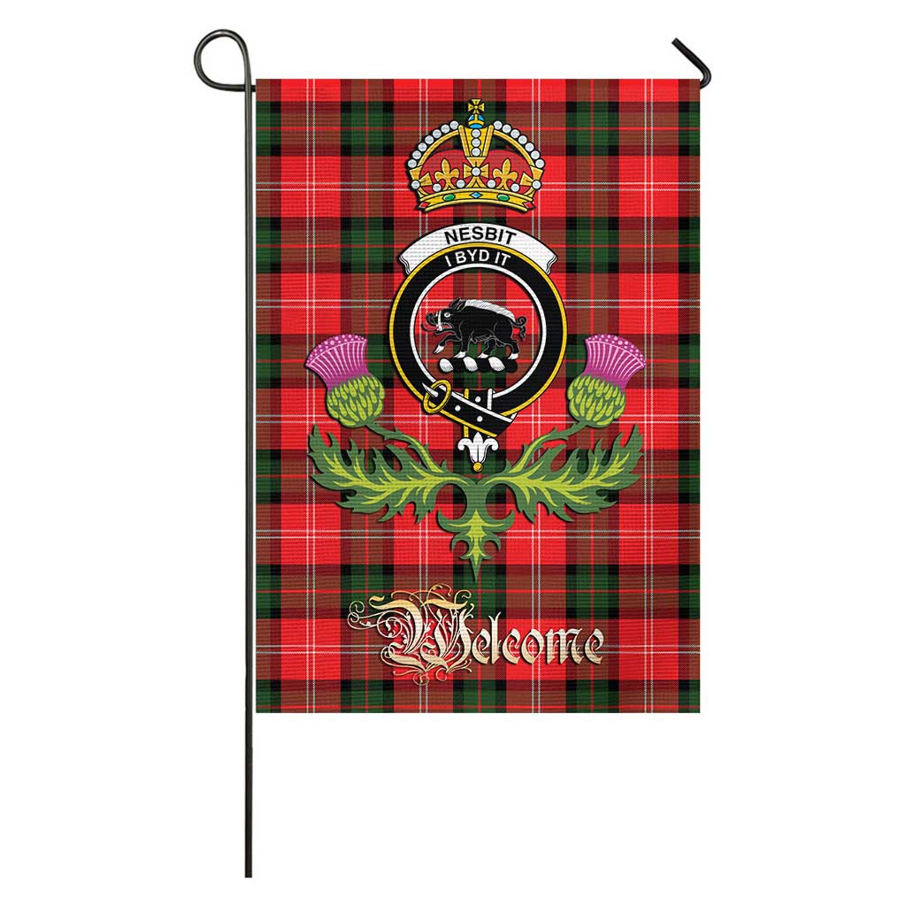 Nesbit Modern Tartan Family Crest Garden Flag Royal Thistle Welcome Style Garden Flag - Tartan Vibes Clothing
