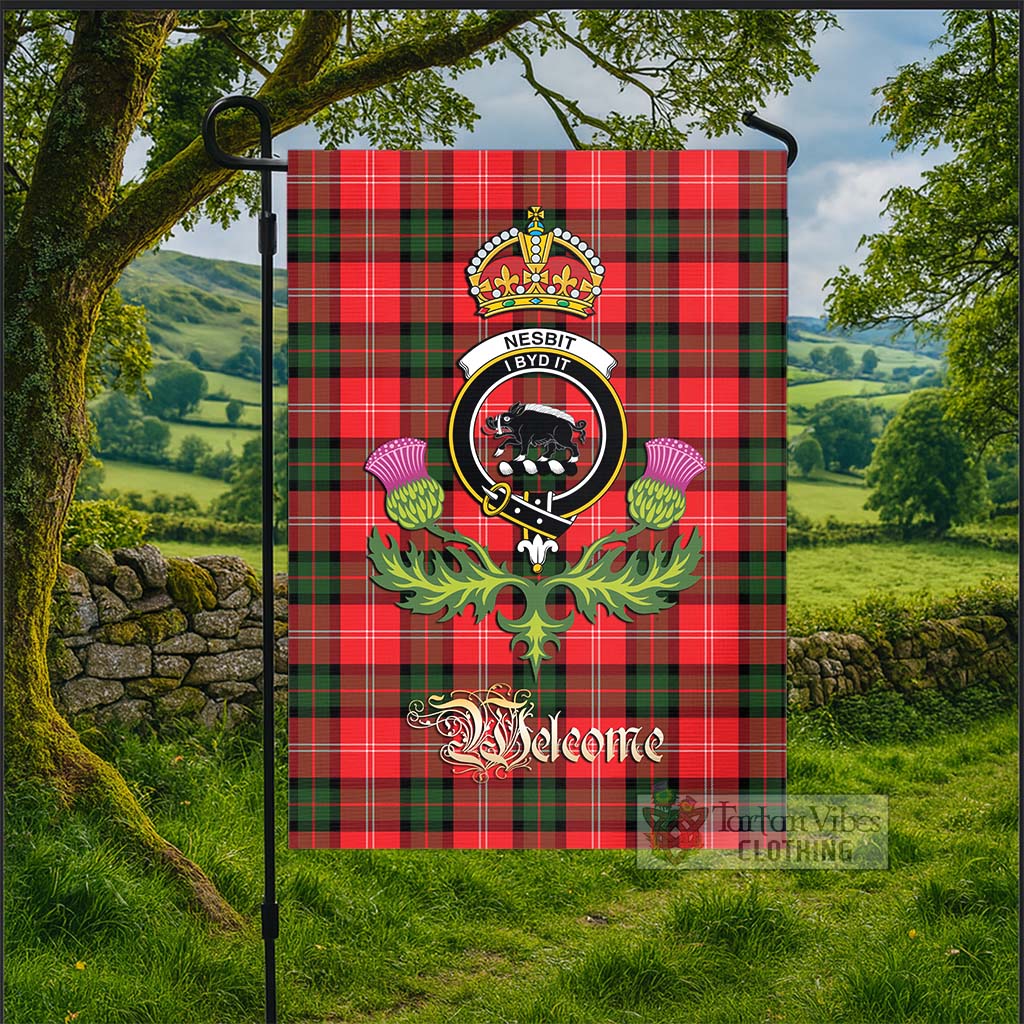 Nesbit Modern Tartan Family Crest Garden Flag Royal Thistle Welcome Style - Tartan Vibes Clothing