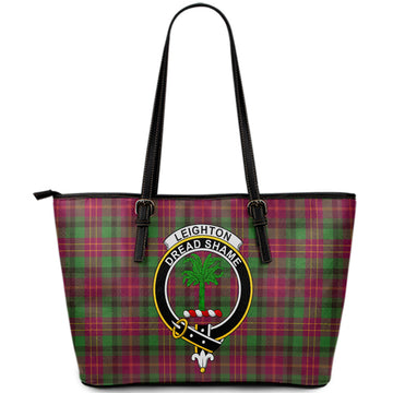 Leighton Tartan Leather Tote Bag with Family Crest - Tartan Vibes Clothing