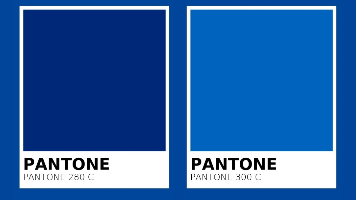Pantone swatches of light and dark Saltire blues, illustrating Scotland’s never-ending debate over which shade feels truly Scottish.