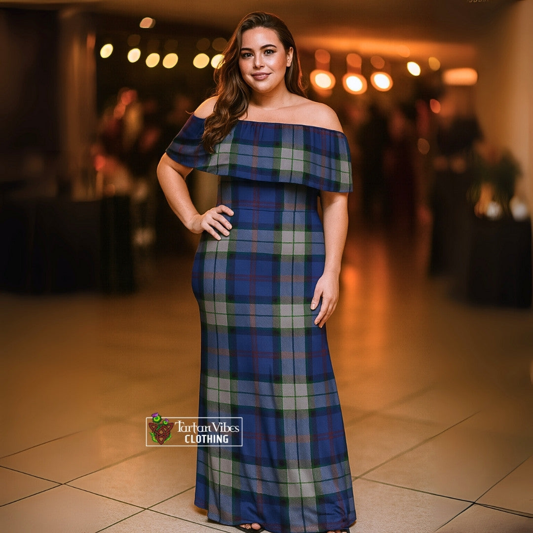 Sinclair Dress Tartan Off Shoulder Long Dress