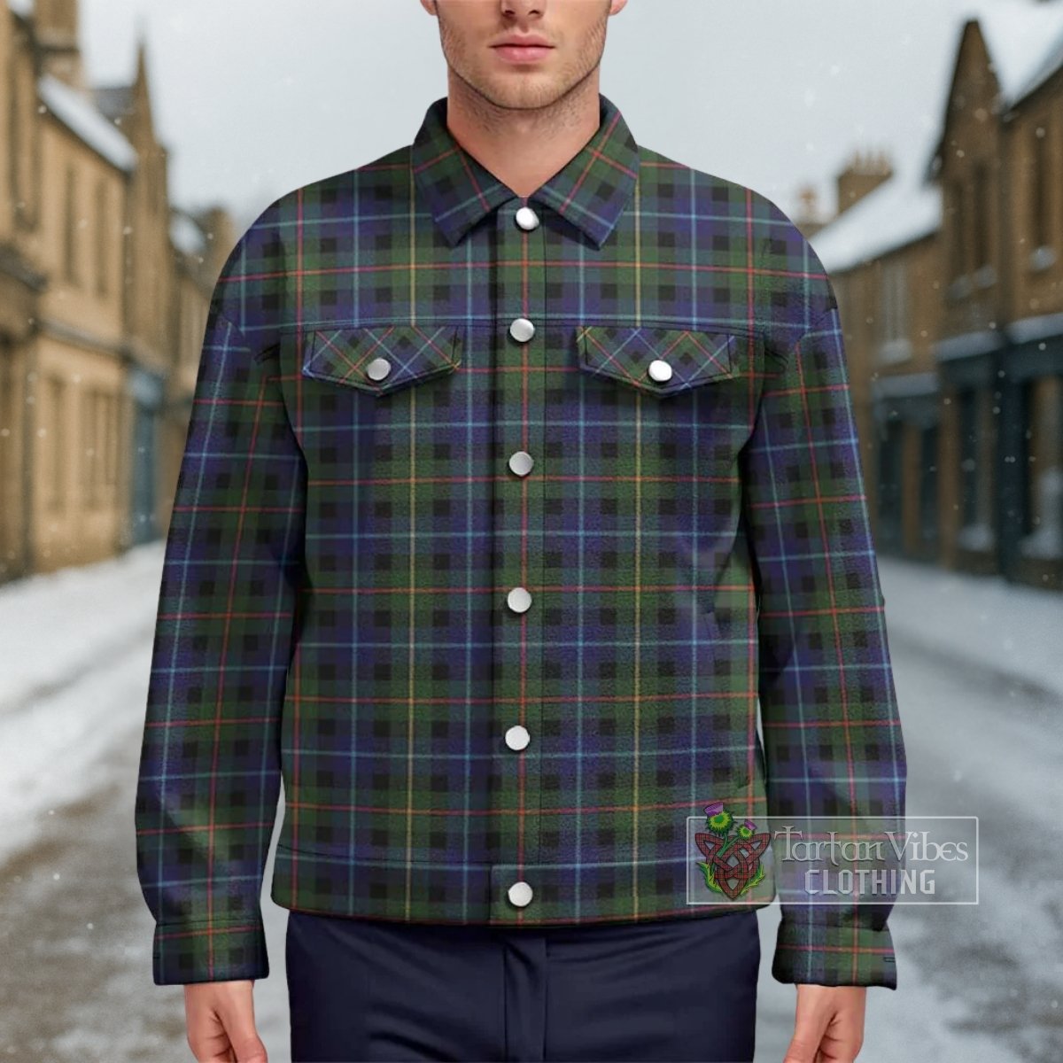 Smith Tartan Unisex Lapel Cotton Jacket