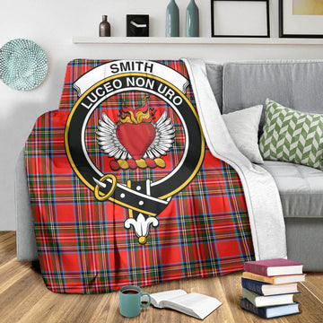 (Customer's Request) Stewart (Stuart) Tartan Blanket with Smith Clan Crest