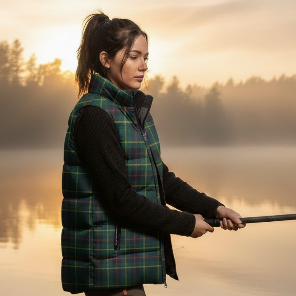 Stewart Hunting Modern Tartan Sleeveless Puffer Jacket