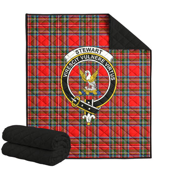 Stewart (Stuart) Tartan Quilt with Family Crest