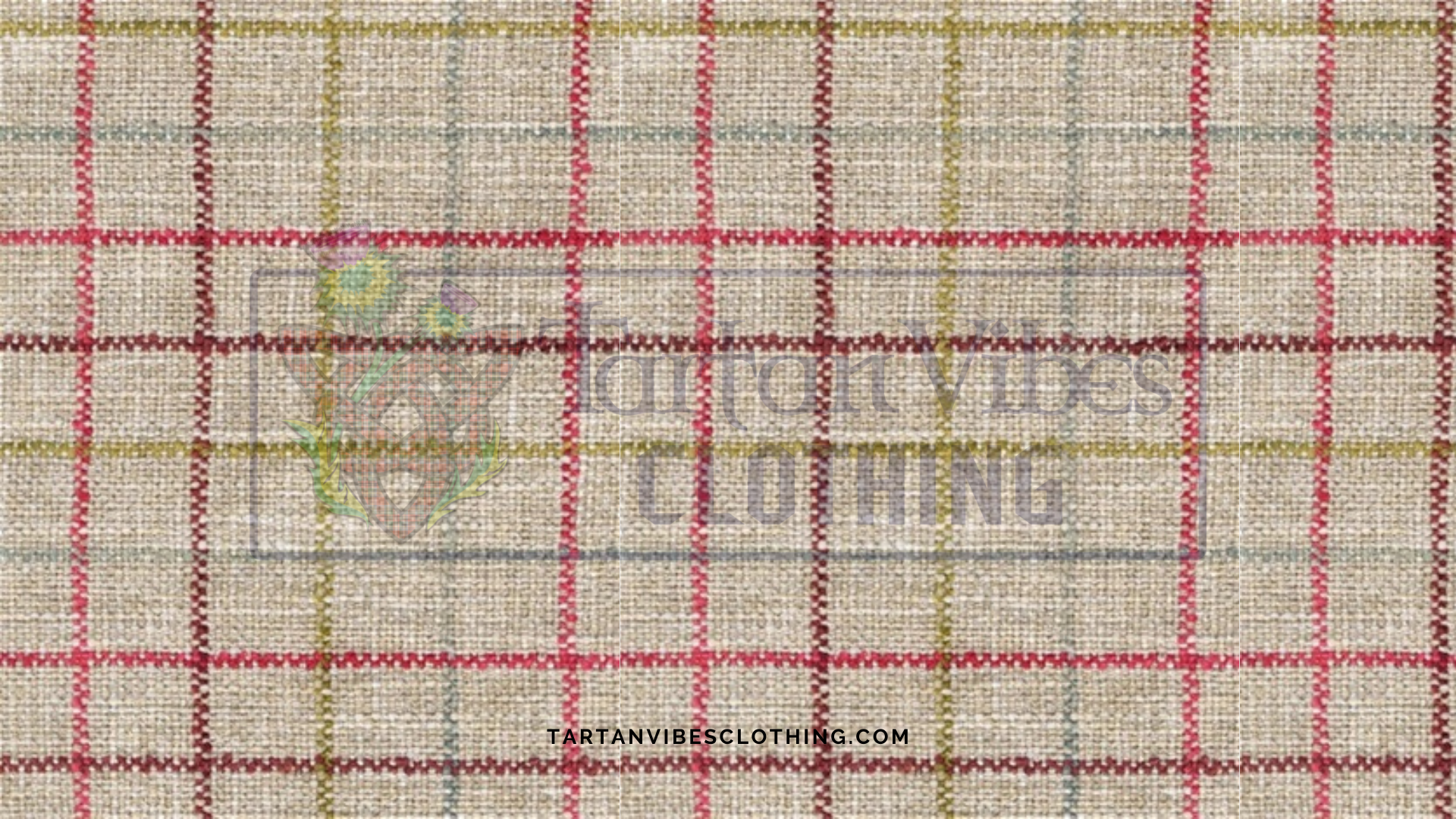 Tattersall plaid fabric with fine contrasting grid lines on a neutral background