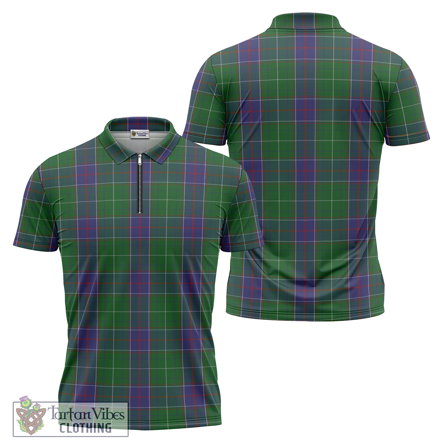 Tennessee State Tartan Zipper Polo Shirt Unisex - Tartan Vibes Clothing