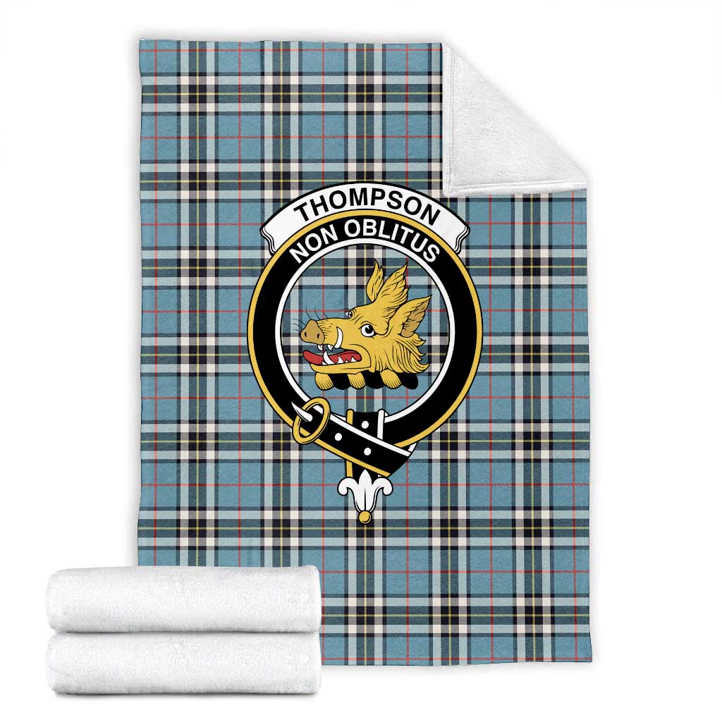 Thompson (Thomson) Tartan Blanket with Family Crest Youth 43 x 55 inches 110 x 140 cm - Tartan Vibes Clothing