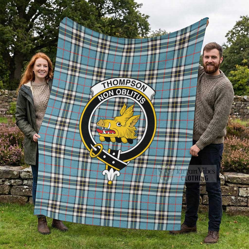 Thompson (Thomson) Tartan Blanket with Family Crest - Tartan Vibes Clothing
