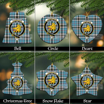 Thompson (Thomson) Tartan Christmas Ceramic Ornaments with Family Crest Ceramic - Tartan Vibes Clothing