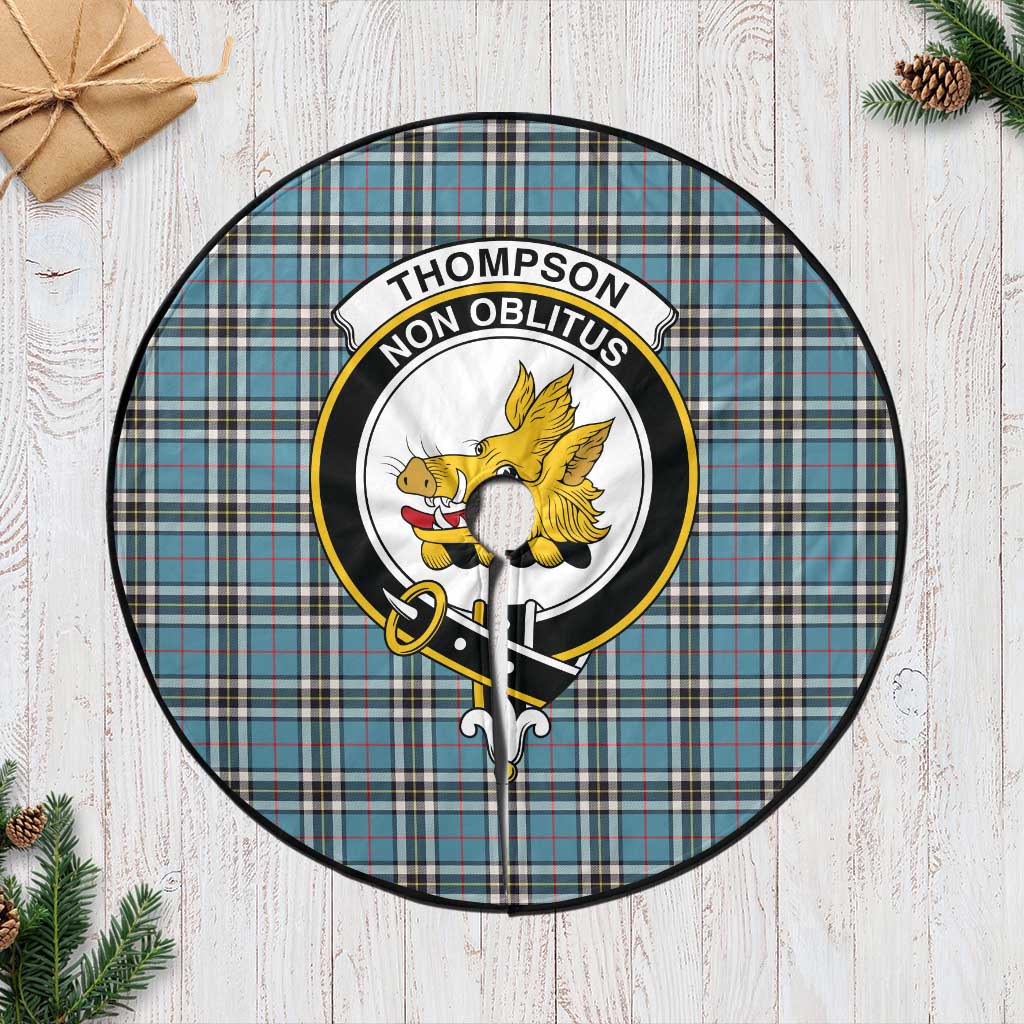 Thompson (Thomson) Tartan Christmas Tree Skirt with Family Crest 47*47 inch - Tartan Vibes Clothing
