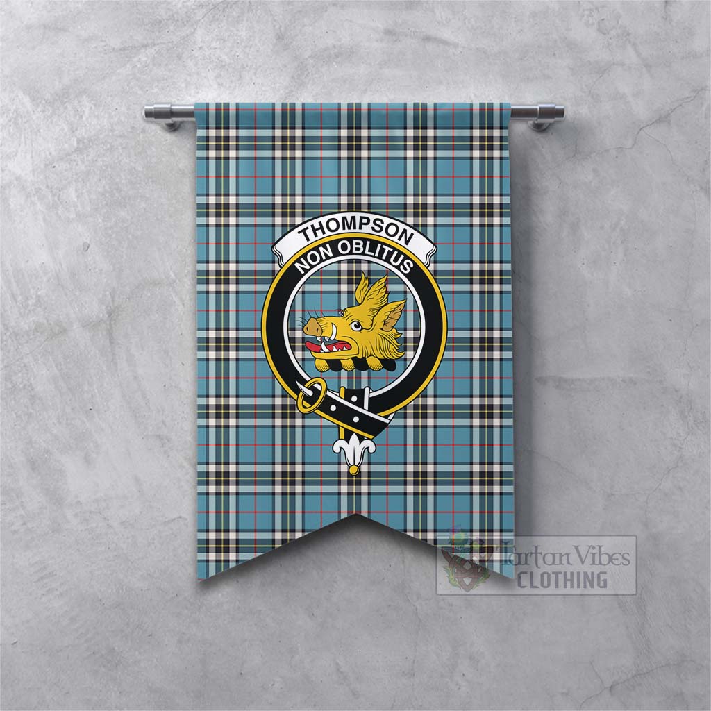 Thompson (Thomson) Tartan Gonfalon, Tartan Banner with Family Crest Fishtail - Tartan Vibes Clothing