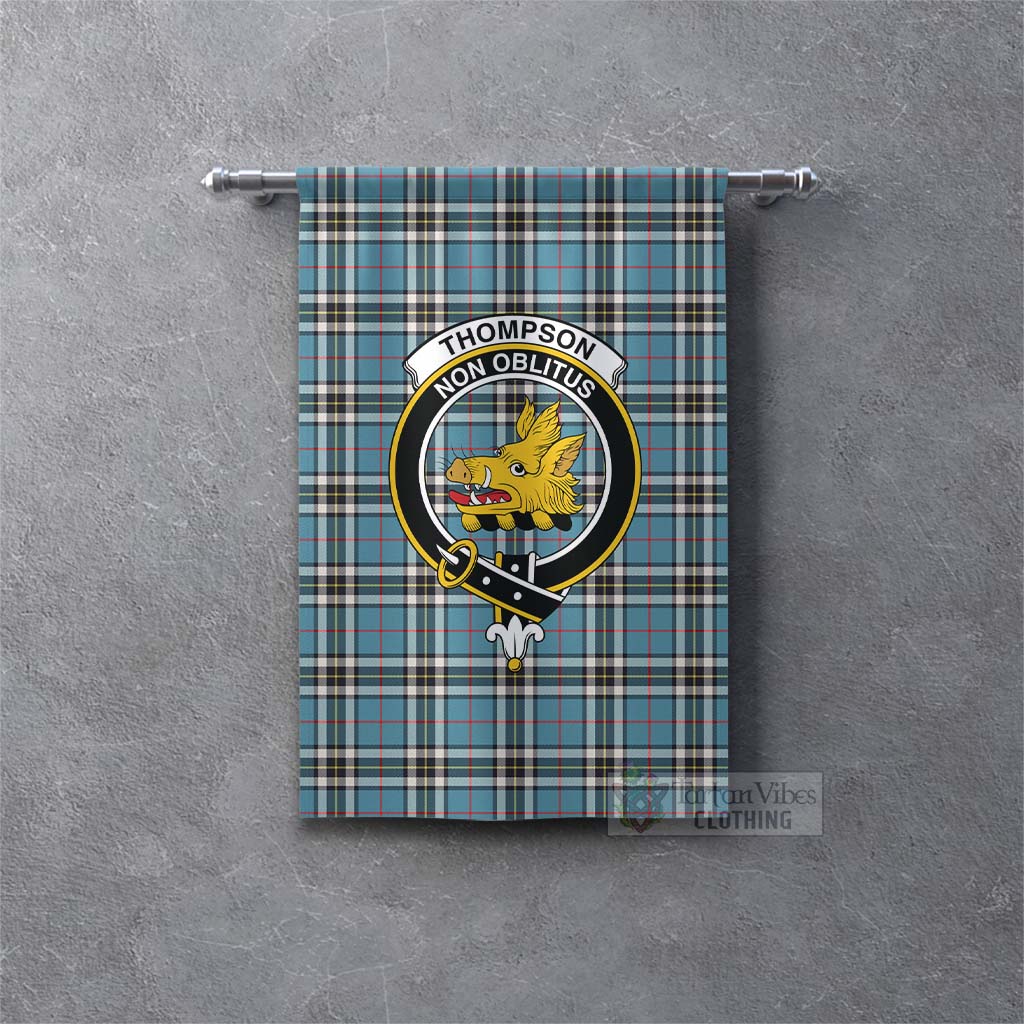 Thompson (Thomson) Tartan Gonfalon, Tartan Banner with Family Crest Rectangle - Tartan Vibes Clothing
