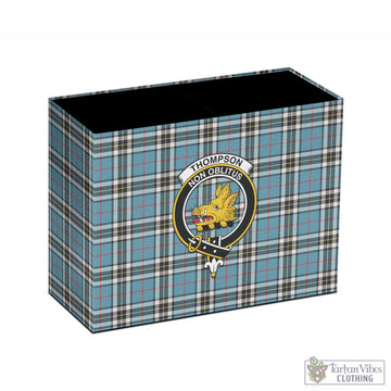 Thompson (Thomson) Tartan Pen Holder with Family Crest One Size 5.9"(L)*2.7"(W)*4.3"(H) - Tartan Vibes Clothing