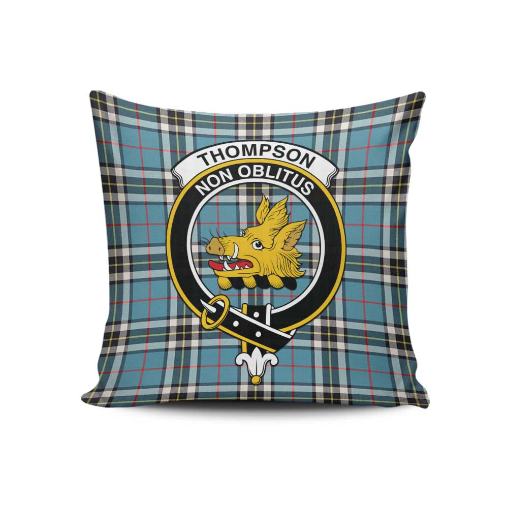 Thompson (Thomson) Tartan Pillow Cover with Family Crest Square Pillow Cover - Tartan Vibes Clothing
