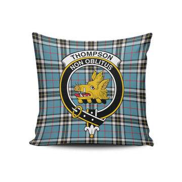 Thompson (Thomson) Tartan Pillow Cover with Family Crest Square Pillow Cover - Tartan Vibes Clothing