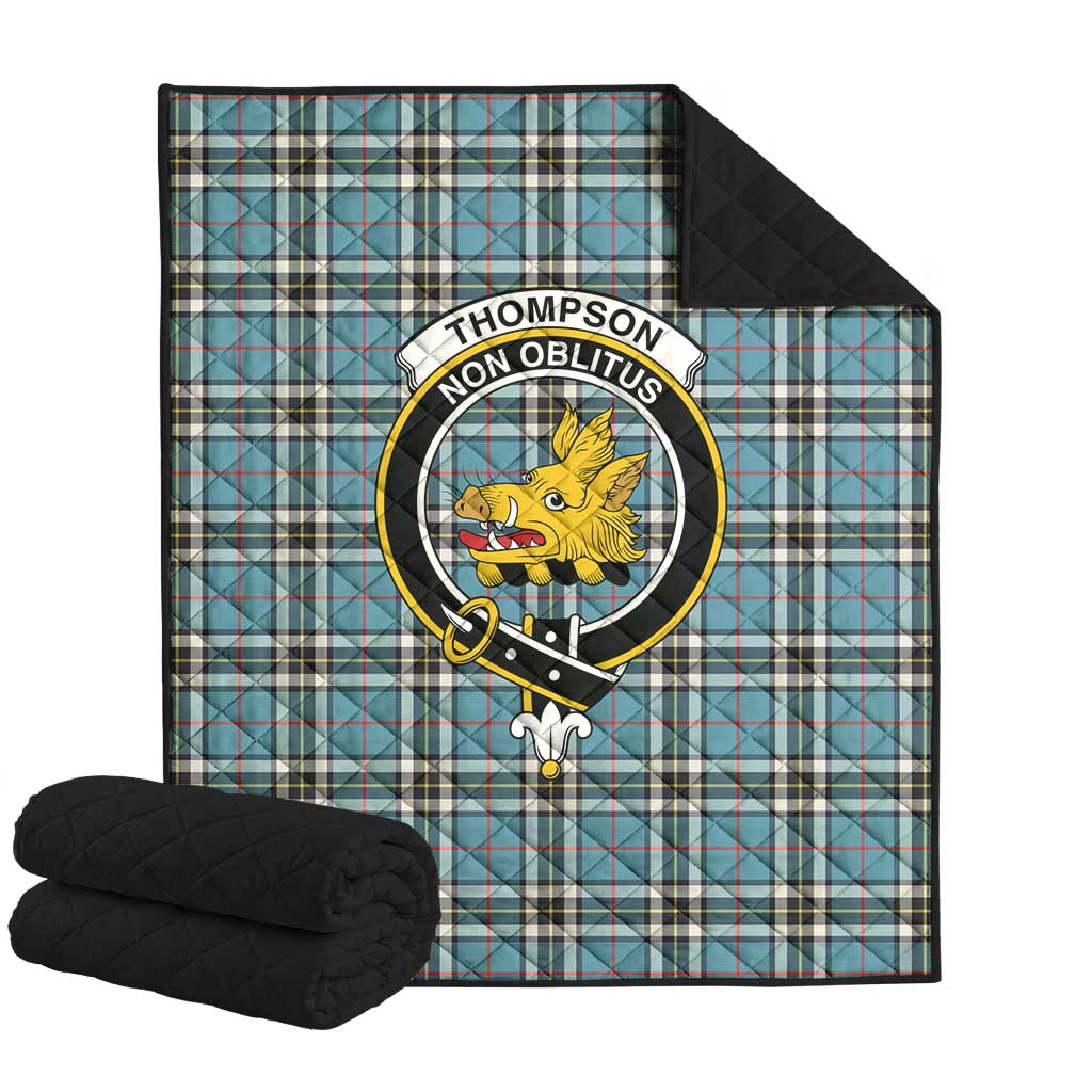 Thompson (Thomson) Tartan Quilt with Family Crest Super King Quilt 91" x 110" - Tartan Vibes Clothing