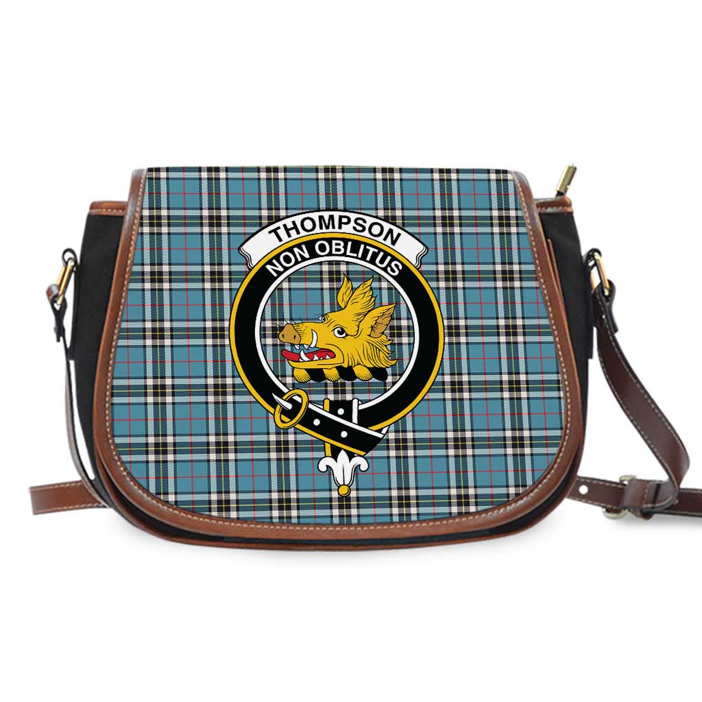 Thompson (Thomson) Tartan Saddle Bag with Family Crest One Size 9.05*3.35*7.48 inch - Tartan Vibes Clothing