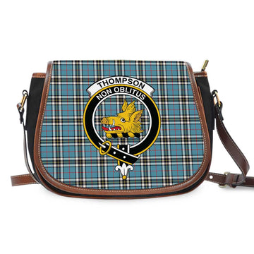 Thompson (Thomson) Tartan Saddle Bag with Family Crest One Size 9.05*3.35*7.48 inch - Tartan Vibes Clothing