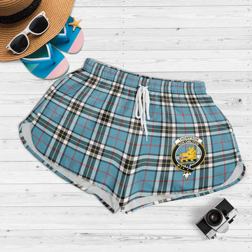 Thompson (Thomson) Tartan Womens Shorts with Family Crest 4XL - Tartan Vibes Clothing