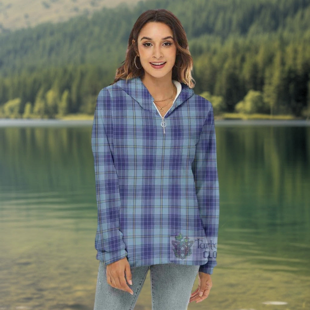 Traynor Tartan Women's Borg Fleece Hoodie with Half Zip