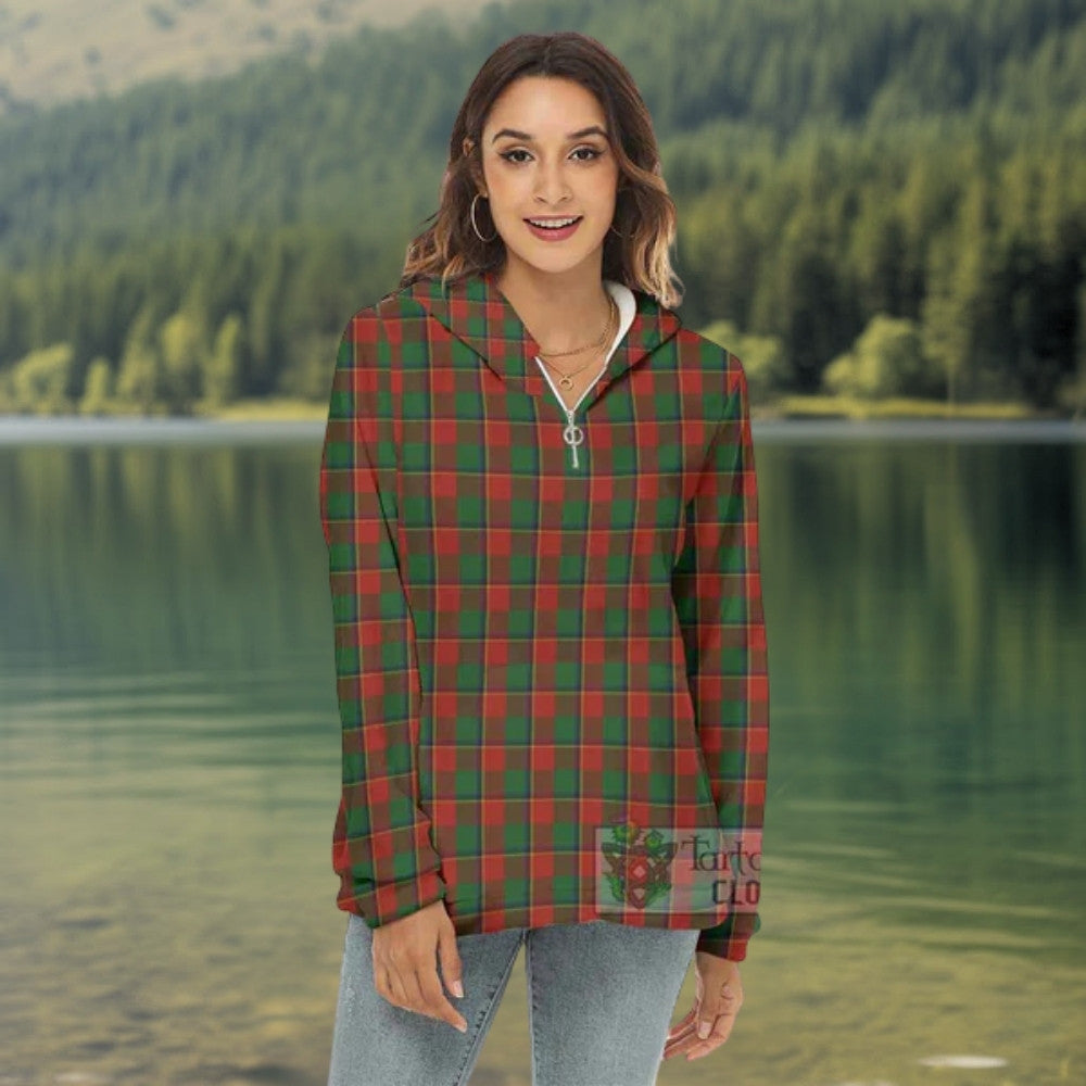 Turnbull Tartan Women's Borg Fleece Hoodie with Half Zip