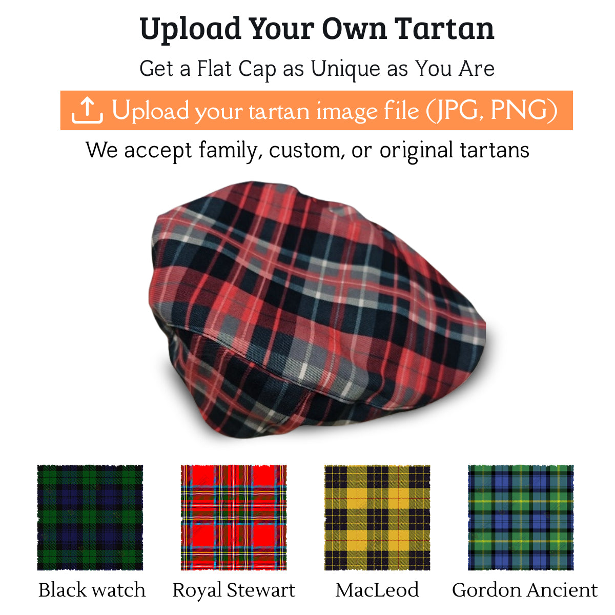 (Designed by You) Custom Tartan Flat Cap, Jeff Cap