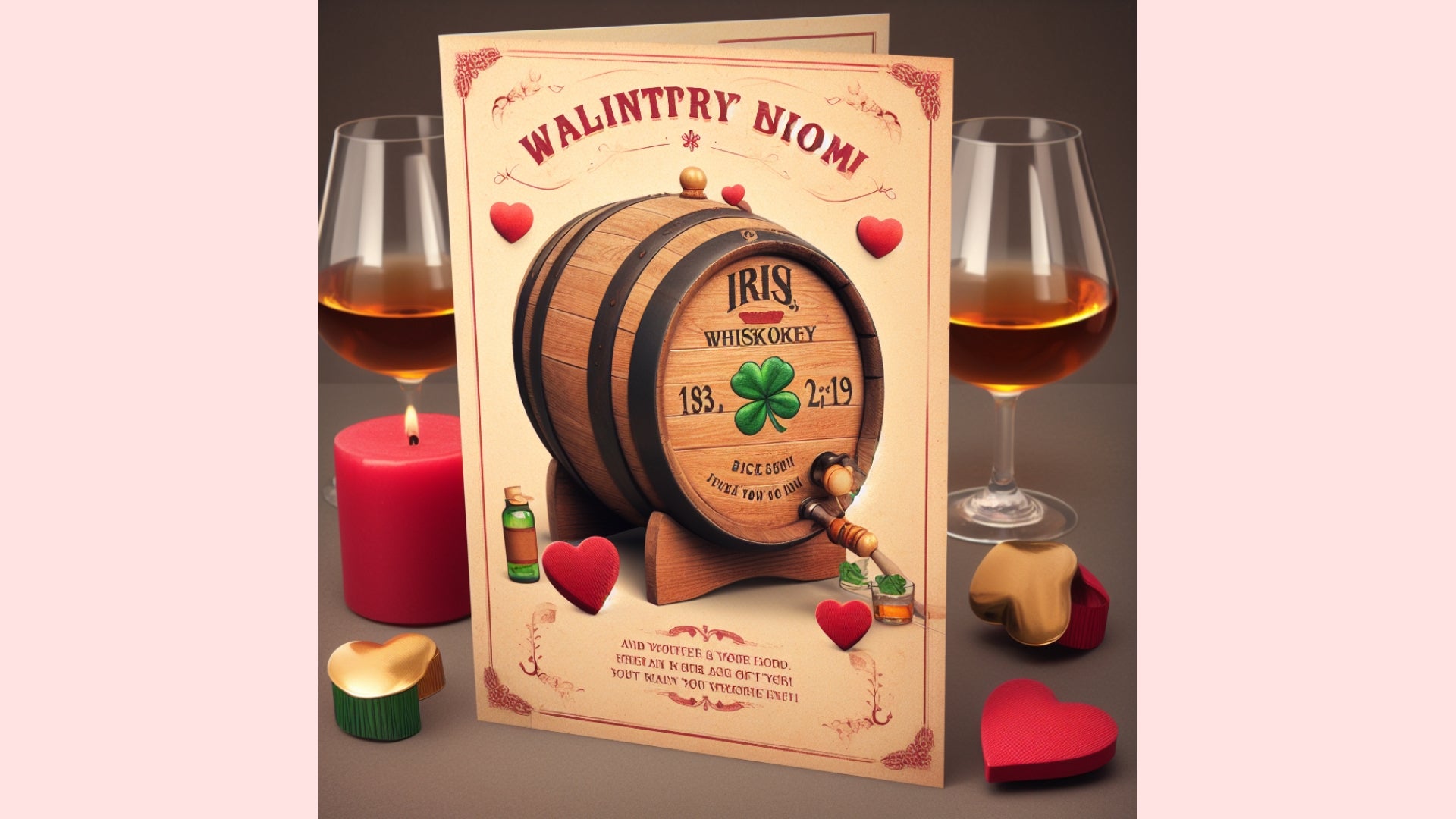 Whiskey Barrel Wishes Valentine Card