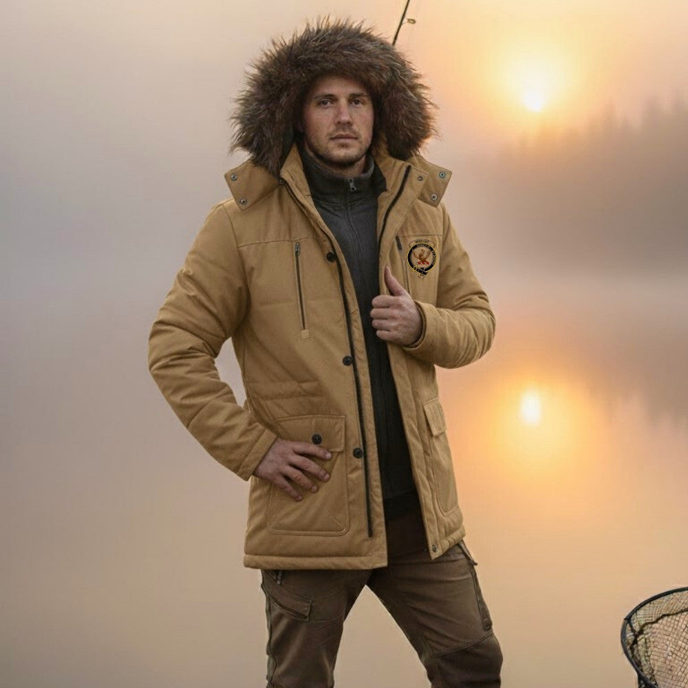 Wishart Family Crest Parka Jacket Lion Rampant Alba Gu Brath Style