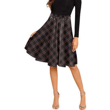 Witches of Scotland Tartan Melete Pleated Midi Skirt Cross Style