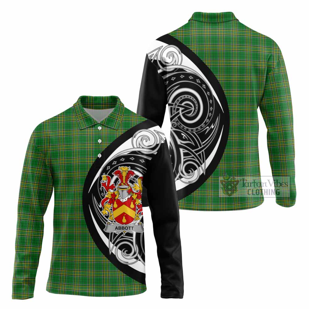 Tartan Vibes Clothing Abbott Irish Clan Long Sleeve Polo Shirt Celtic Circle Style