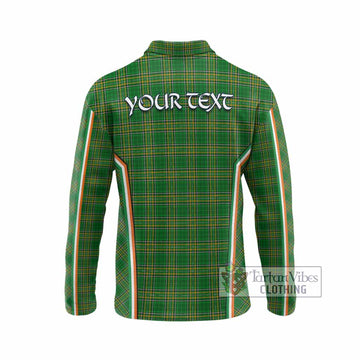 Abbott Irish Clan Coat of Arm Tartan Long Sleeve Polo Shirt Flag Style