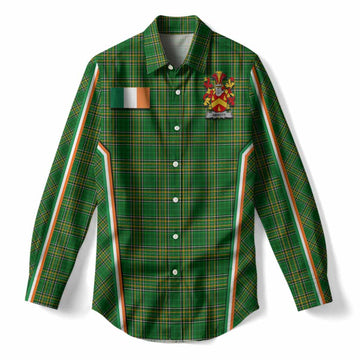 Abbott Irish Clan Coat of Arm Tartan Women Casual Shirt Flag Style