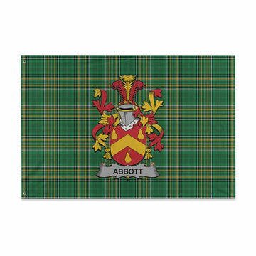 Tartan Vibes Clothing Abbott Irish Clan Tartan House Flag with Coat of Arms