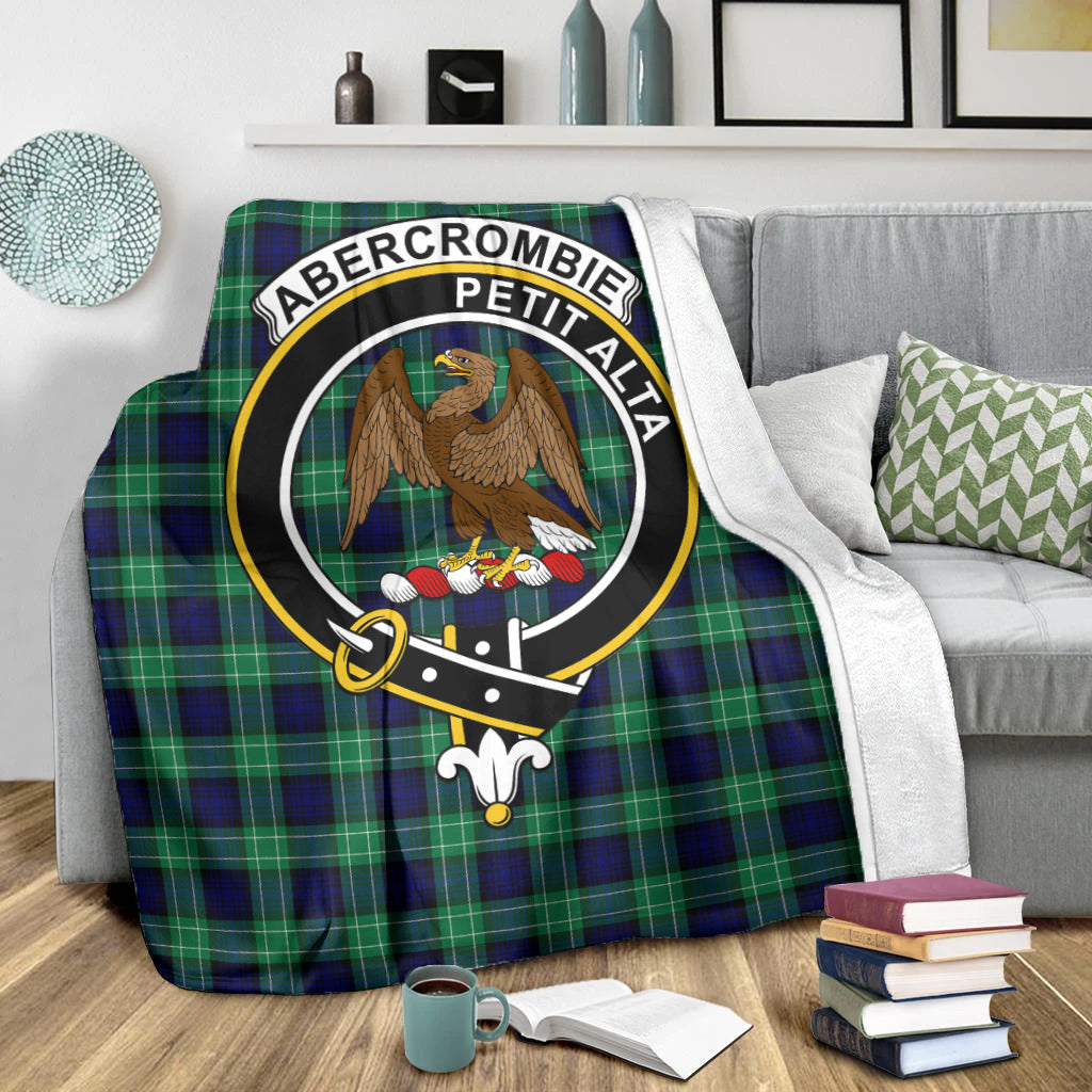 Abercrombie Tartan Blanket with Family Crest - Tartanvibesclothing