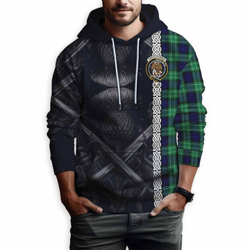 Abercrombie Tartan Hoodie with Family Crest Cross Sword Thistle Celtic Vibes
