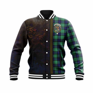 Abercrombie Tartan Family Crest Baseball Jacket Alba Gu Brath Be Brave Lion Ancient Style