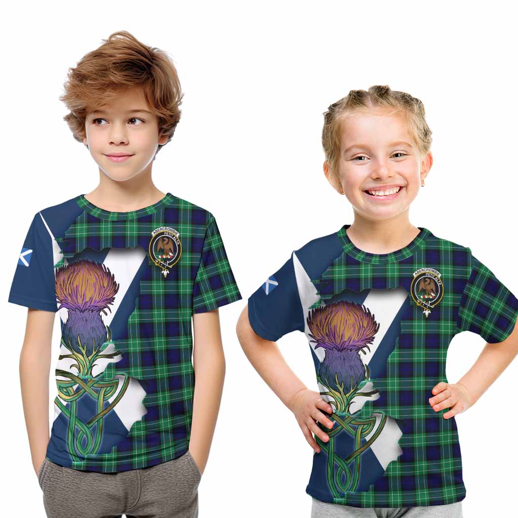 Tartan Vibes Clothing Abercrombie Tartan Family Crest Kid T-Shirt Scottish Thistle Celtic Inspired