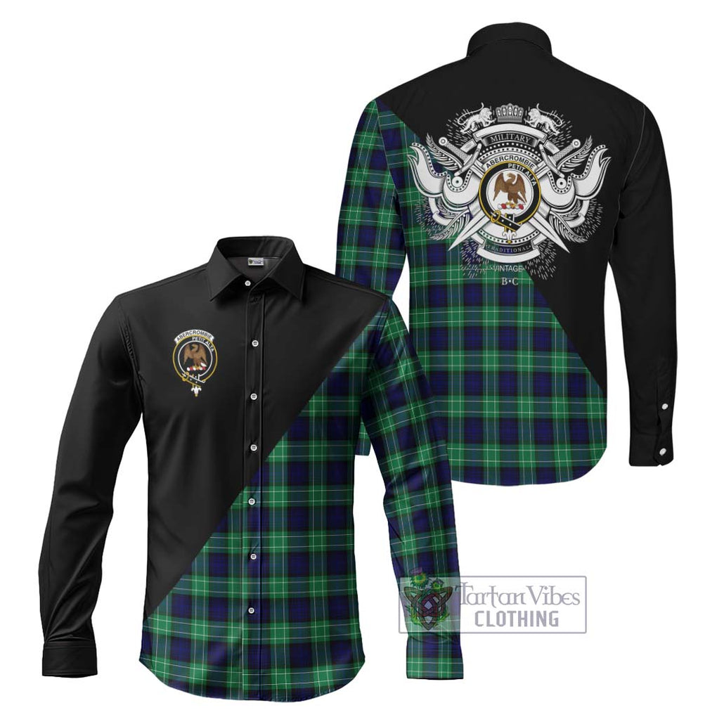 Abercrombie Tartan Long Sleeve Button Shirt with Family Crest and Military Logo Style Men's Shirt S - Tartanvibesclothing Shop