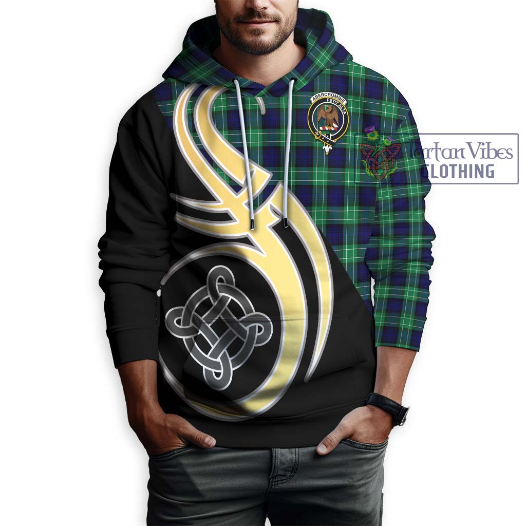 Abercrombie Tartan Hoodie with Family Crest and Celtic Symbol Style Zip Hoodie - Tartan Vibes Clothing