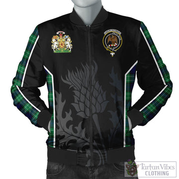 Abercrombie Tartan Bomber Jacket with Family Crest and Scottish Thistle Vibes Sport Style