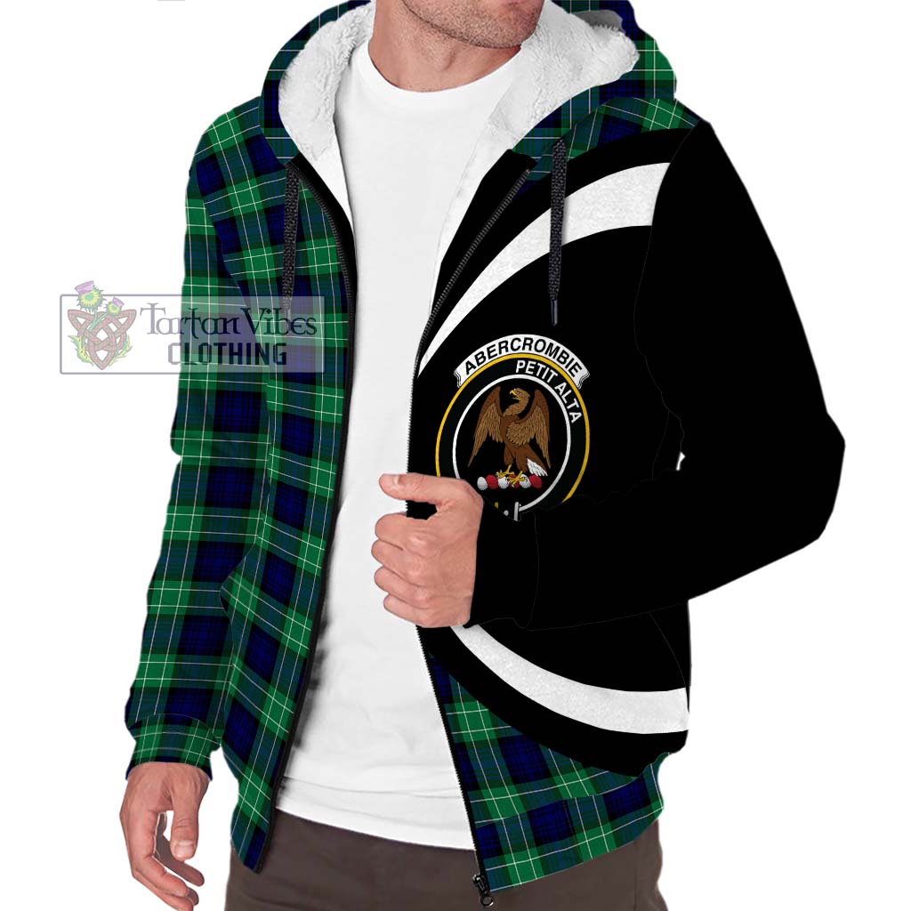 Abercrombie Tartan Sherpa Hoodie with Family Crest Circle Style Unisex S - Tartan Vibes Clothing