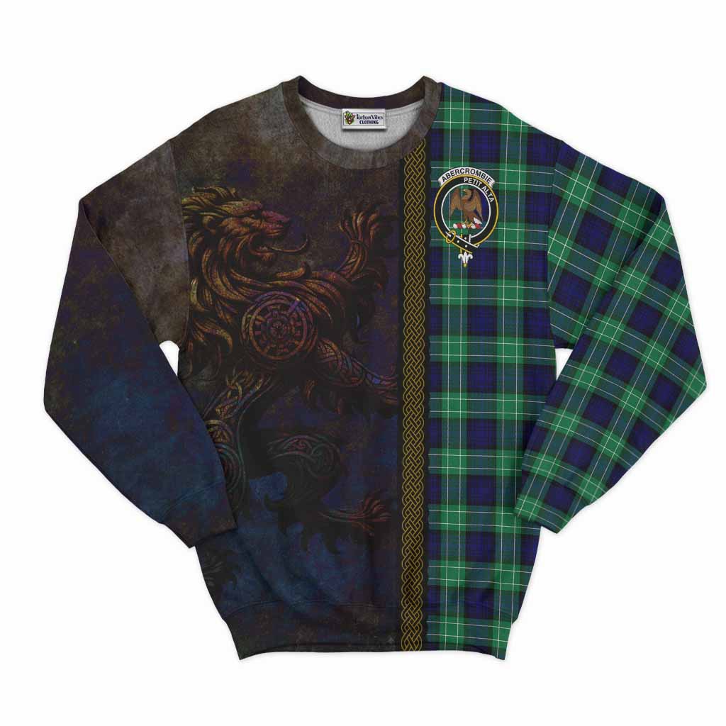Tartan Vibes Clothing Abercrombie Tartan Family Crest Sweatshirt Alba Gu Brath Be Brave Lion Ancient Style
