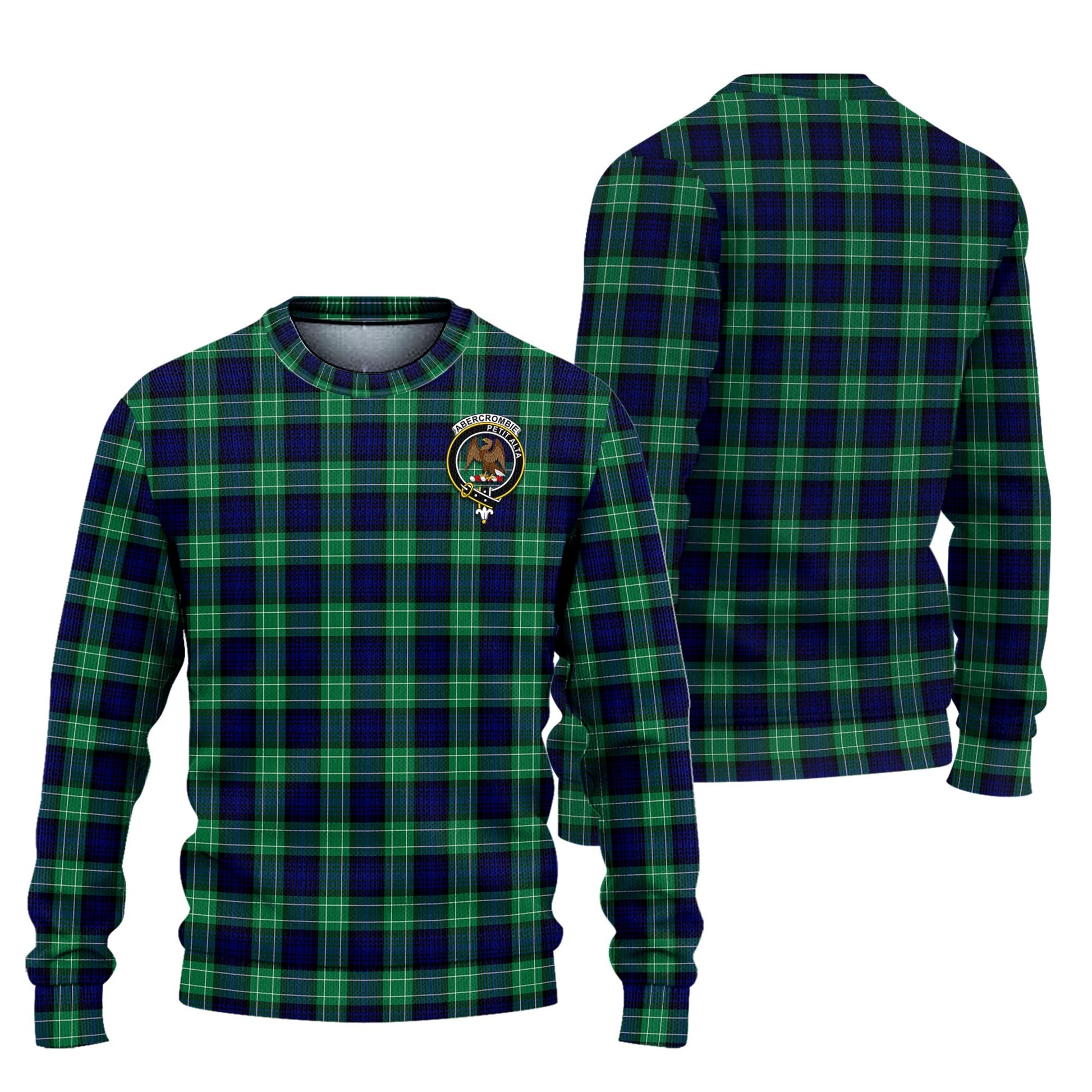 Abercrombie Tartan Knitted Sweater with Family Crest Unisex - Tartanvibesclothing
