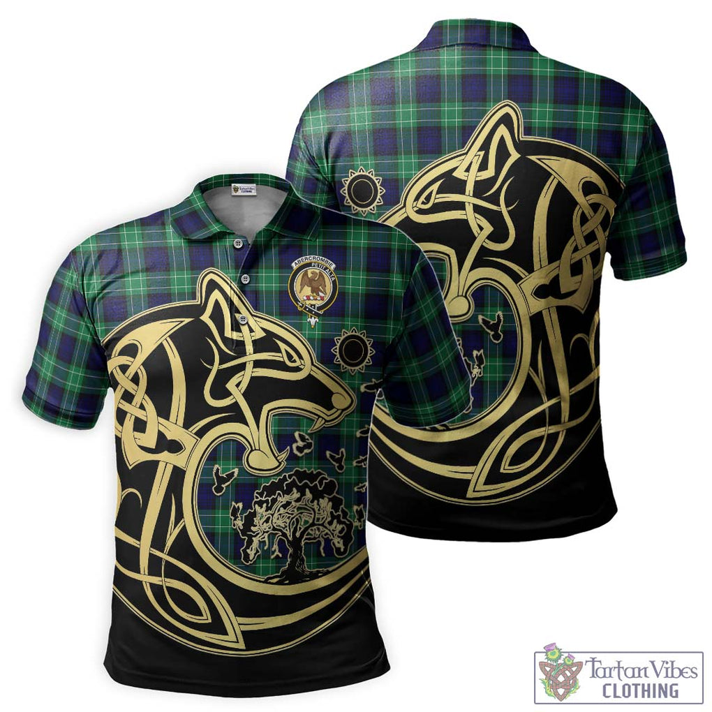 Abercrombie Tartan Polo Shirt with Family Crest Celtic Wolf Style Kid - Tartan Vibes Clothing