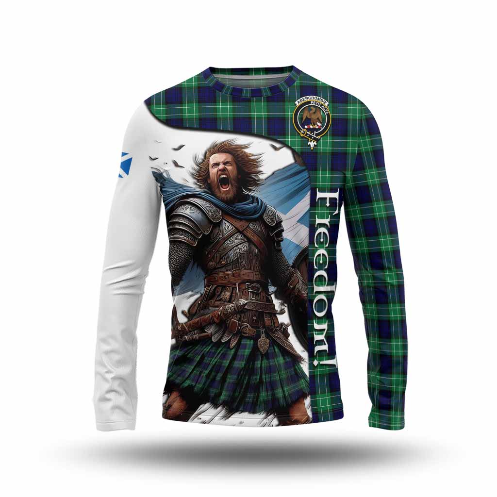 Tartan Vibes Clothing Abercrombie Crest Tartan Long Sleeve T-Shirt Inspired by the Freedom of Scottish Warrior