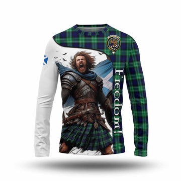 Tartan Vibes Clothing Abercrombie Crest Tartan Long Sleeve T-Shirt Inspired by the Freedom of Scottish Warrior