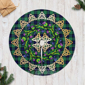 Abercrombie Tartan Christmas Tree Skirt with Thistle Celtic Knot Style Casual Tree Skirts - Tartan Vibes Clothing