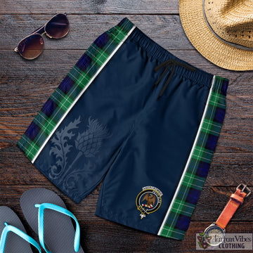 Abercrombie Tartan Men's Shorts with Family Crest and Scottish Thistle Vibes Sport Style